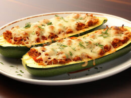 Vegetarian Tofu Zucchini Boats